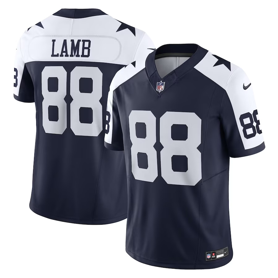 Homens 2023-24 Dallas Cowboys CeeDee Lamb Camisa 2023NFL Navy Blue Limited Camiseta De Futebol Americano Jersey