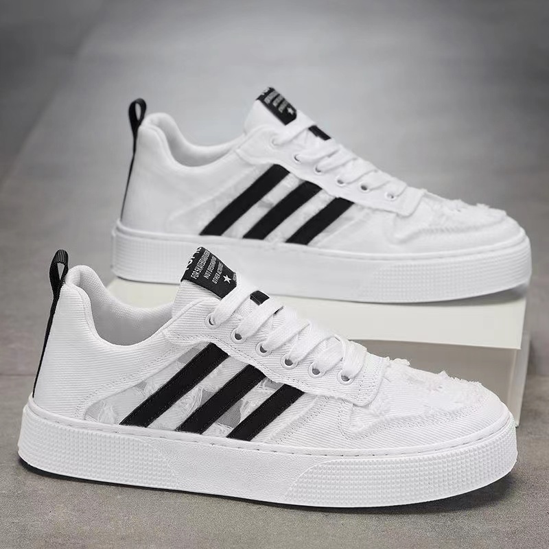 Tênis De Moda Homens Casual Branco Tela Esportiva
