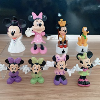 8Pcs/Set 7,5cm Disney Mickey Mouse Anime Figuras Em PVC Minnie Donald Duck Goofy Dolls Figurines Modelo Brinquedos Decoração Para Crianças Presente