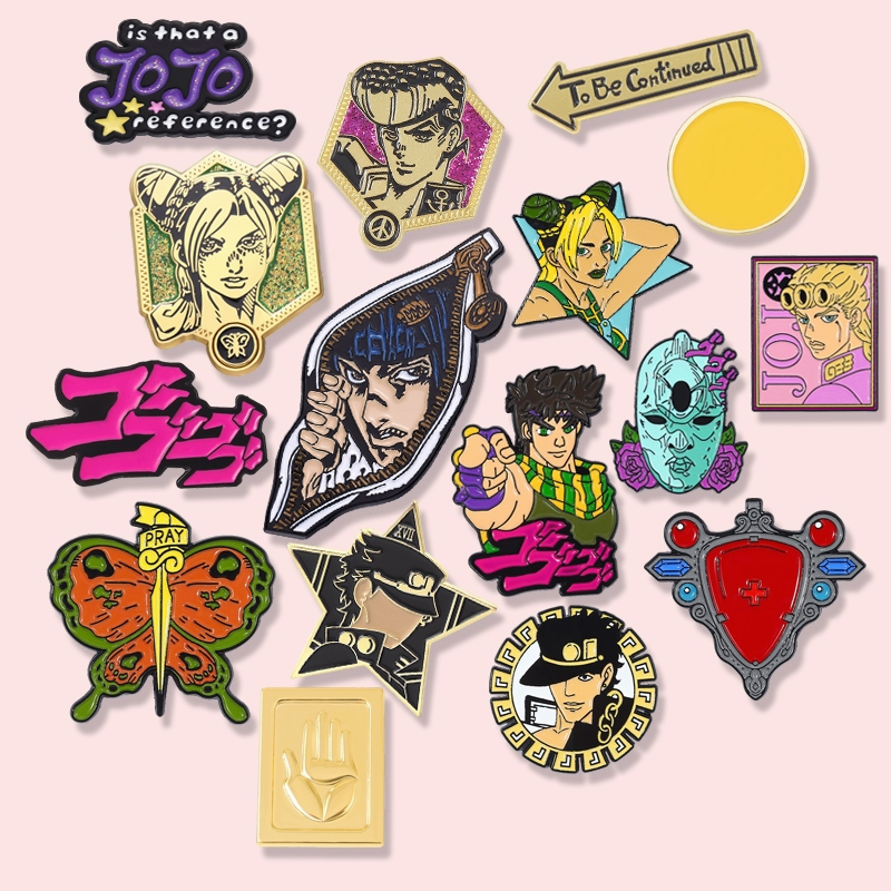 Animação Periférico Bizarro Aventura Cartoon Personagem Esmalte Pino JOJO Broche Lembrança Metal Crachá Presente Para Amigos
