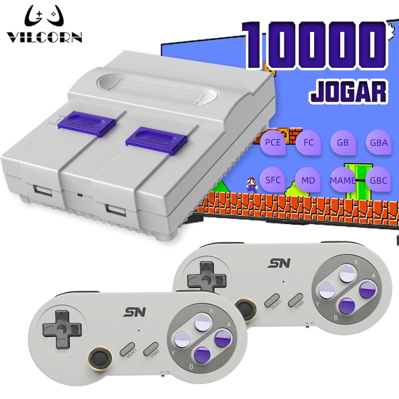 Game Sn 20 MIL JOGOS, 2 controles SEM FIO, PS1, N64, SNES, Fliperama,  Atari, MD e muito mais. Processador ultra rápido - Sn Games 10