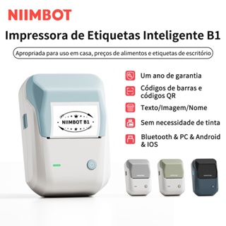 NIIMBOT B1 Impressora Portátil de Etiquetas Bluetooth Térmica Criadora de Etiquetas Adesivas Sem Tinta para IOS e Android.