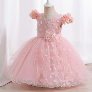 Vestido De Noiva Para Meninas Recém-Nascidas Tulle Princesa Festa De Aniversário
