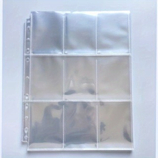 Manga De 9 Bolsos A5 Para Coleta E Armazenamento De Cartões , Plástico PP Transparente , 22,5cm x 29cm-Embalagem De 10