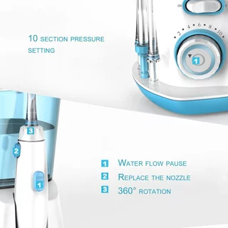 Waterpulse V300G Irrigador Oral 5 Pcs Dicas Odontológicas Fio De Água Limpador Elétrico 10 Modos Higiene