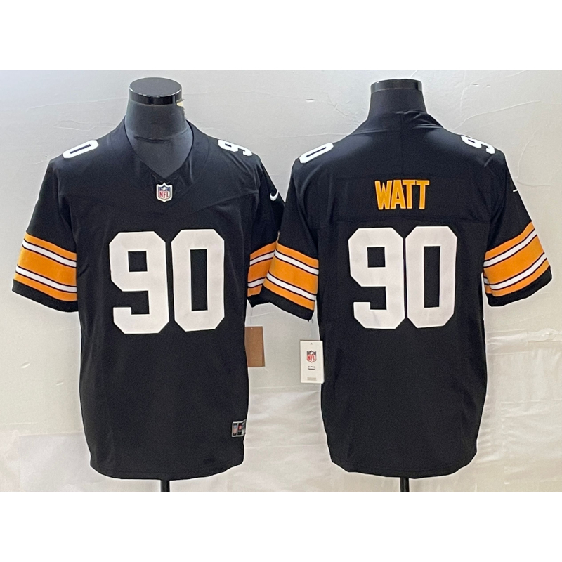 2023-24 Masculinos Pittsburgh Steelers T.J. Watt Camiseta 2024NFL Black Limitada Camisa de Futebol Americano Jersey