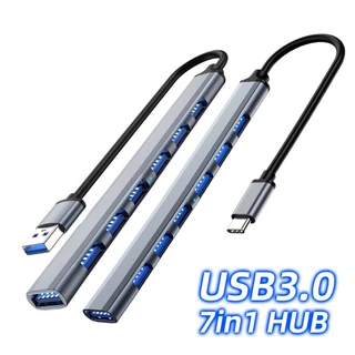 7 Em 1 USB3.0 HUB Type C Adaptador De Alimentação OTG De 4 E 7 Portas Para Macbook PC Laptop Estudo Office em Oferta na Shopee