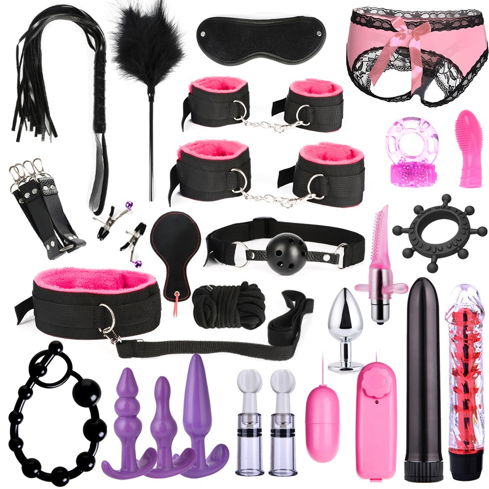 Kits Bdsm Adultos Brinquedos Sexuais Para Mulheres Homens Algemas