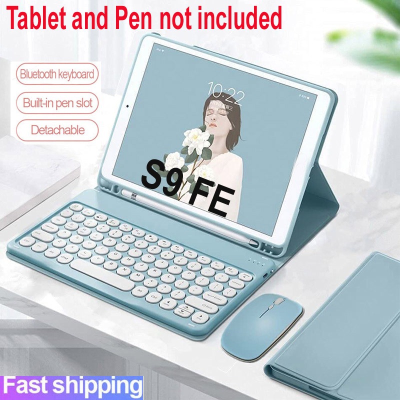 Capa Para Mouse Galaxy Tab S9 FE Com Teclado Samsung 10.9'SM-X510 X516 Bluetooth Sem Fio