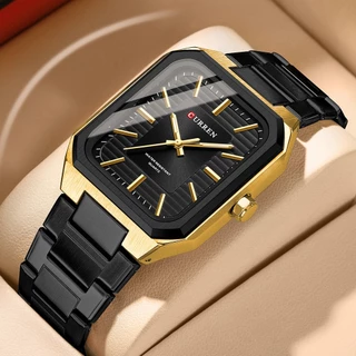 Novo Relógio CURREN Masculino Marca Original De Aço Inoxidável Quadrado Vintage Ponteiro Luminoso Discador Moda Casual Negócios Esportivo Quartzo Analógico À Prova D