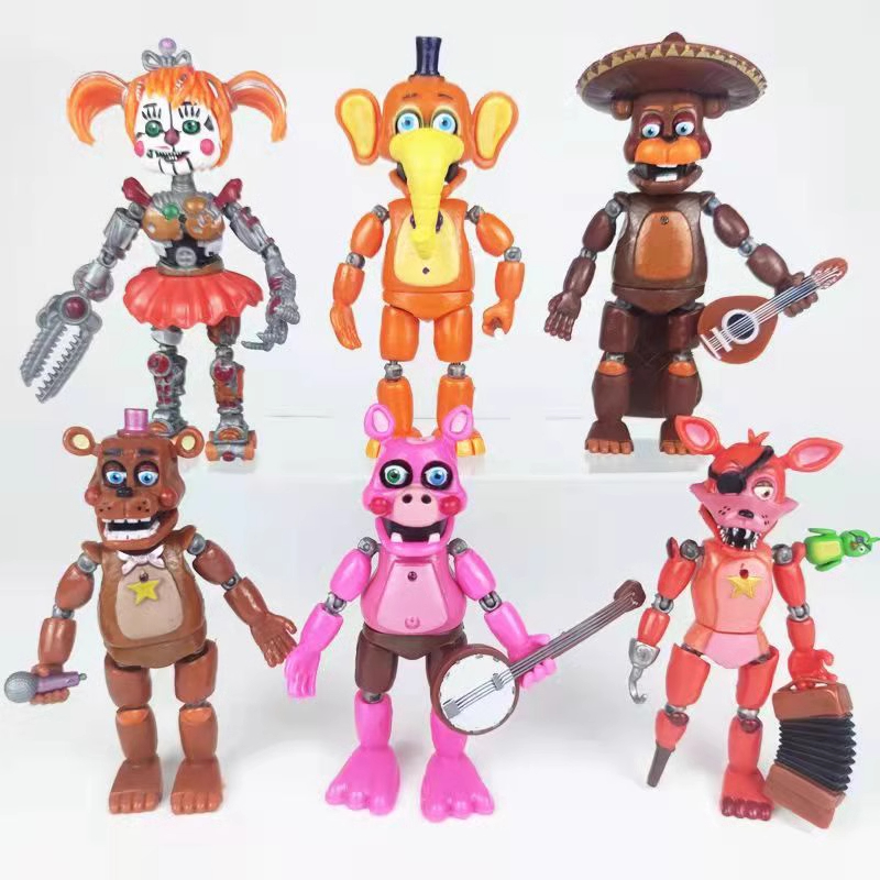 Fnaf Pizzaria Cinco Noites Em Bonecas Freddy 6 Peças