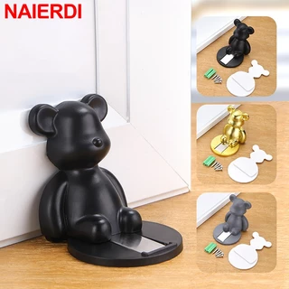 NAIERDI Porta Magnética Forte Em Forma De Bujão Magnético Urso Não Puxado À Prova De Vento Para O Quarto Das Crianças De Varanda Protetor De Parede Anti-Colisão
