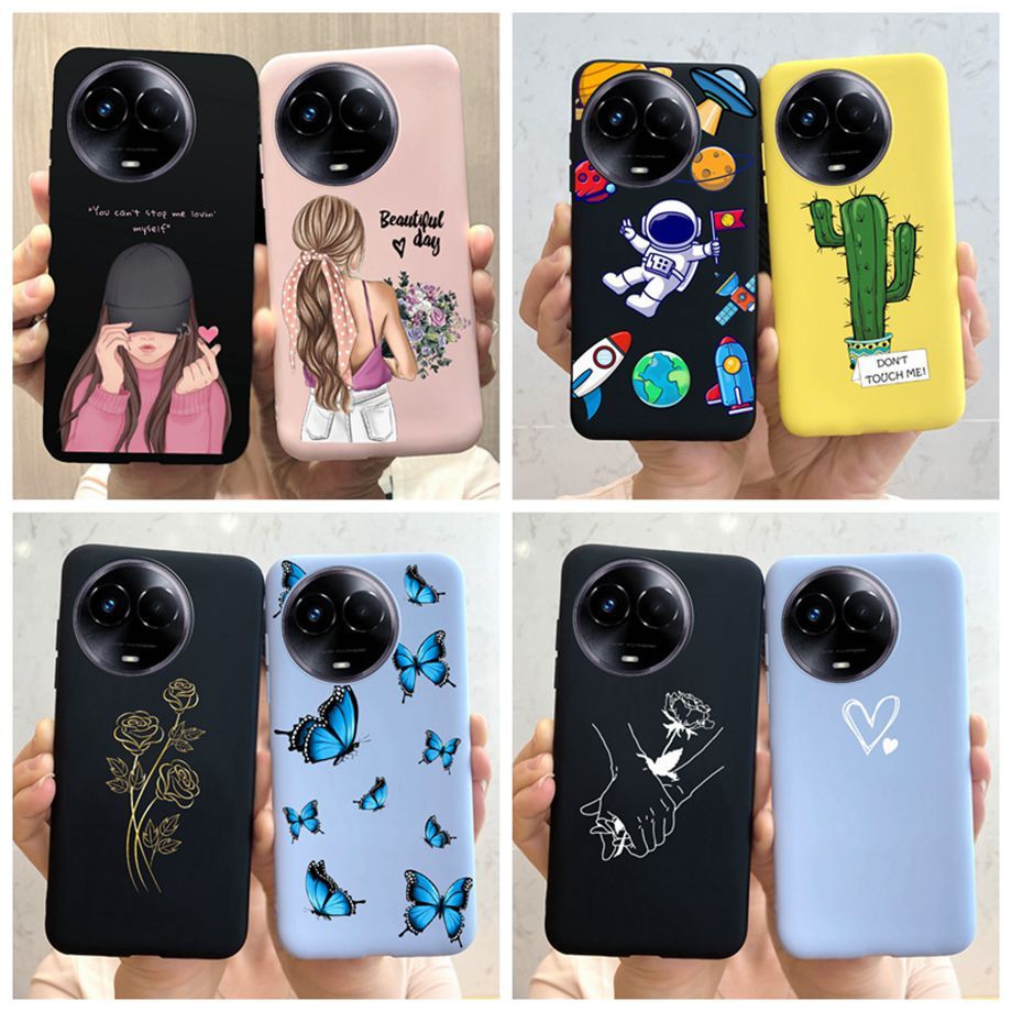 Para Realme 11 5G Capa Traseira Em Silicone TPU 11x RMX3785 De Telefone Macia Pintada Com Cacto