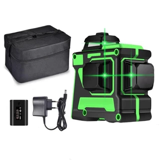12 Linhas Laser 3D Nível 360 ° Rotação Auto-Nivelamento Horizontal Vertical Cruz De Viga Verde Para Melhoria Da Casa De Bricolagem