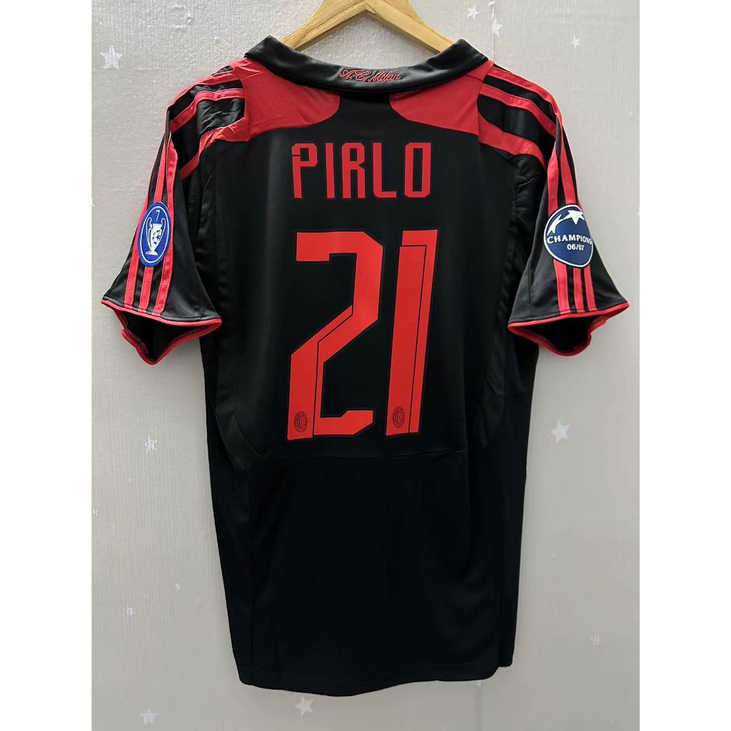 07-08 AC Milan Camiseta Personalizada PIRLO De Alta Qualidade Para Casa Retro Football Jersey