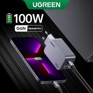 Carregador Nexode Pro 2C1A GaN UGREEN 100W , Carregamento Rápido Para iPhone Série 15-8 , Macboook Air , Tamanho Menor Que O