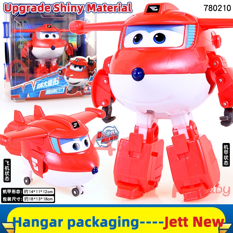 15cm Big Super Wings Toys Ação Figura Robô Transformação Jett