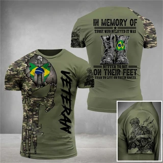 Comando Tático Do Exército Brasileiro Camiseta Camuflagem Homens Manga Curta Feminina Veteranos Forças Especiais Venda Quente