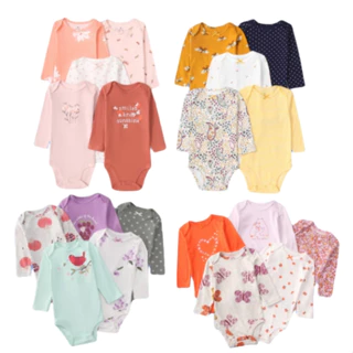 carters Roupa de Bebê Menina Roupa de Bebê de Algodão Puro Roupa de Manga Longa para Bebê 5pcs Roupa de Criança