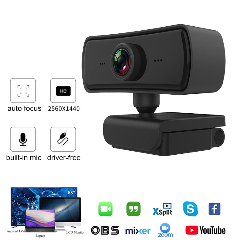 Câmera usb Sem driver De Classe online PC 2K Com Microfone Embutido ...