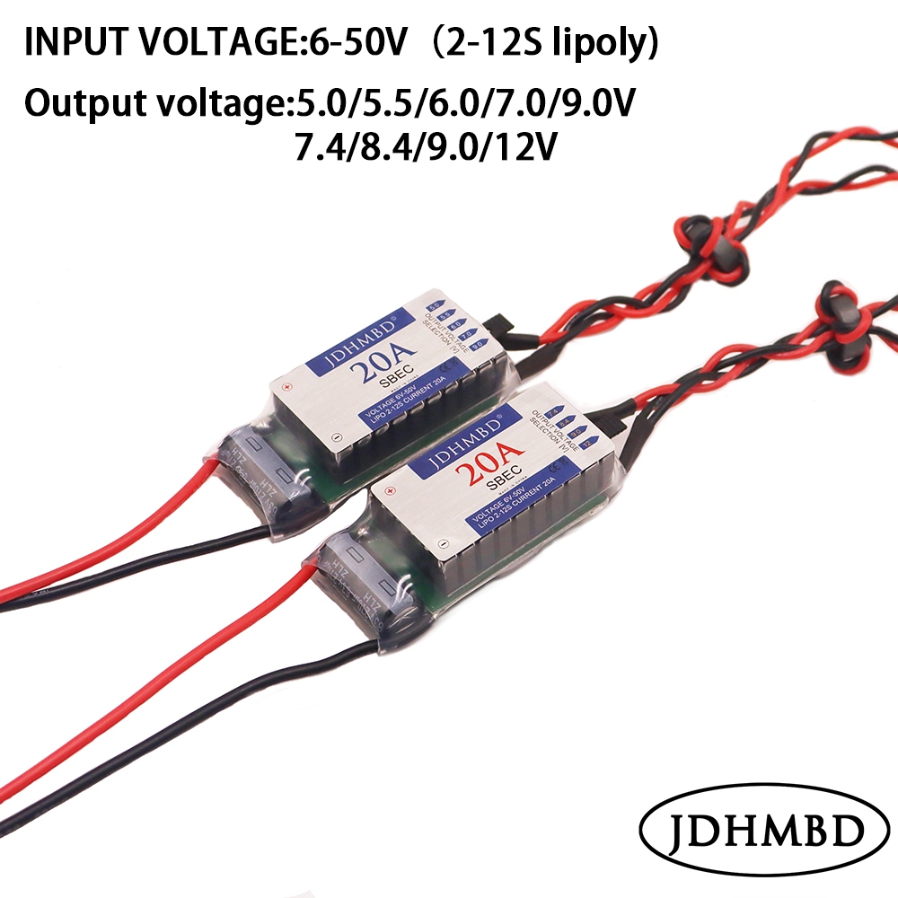 20A Regulador De Tensão De Comutação SBEC UBEC 2-12s Entrada Duas Linhas 5.0V/7.4V/8.4V/9V/12V Saída Para Barco De Avião RC Modelo DIY