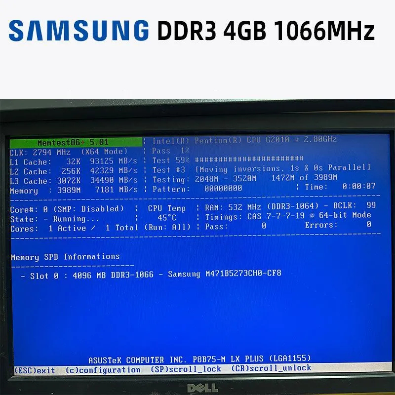 Samsung DDR3 Ram Portátil 4GB DDR3 1066Mhz 2RX8 PC3-8500
