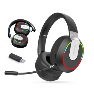 Fone De Ouvido Estéreo Sem Fio Hifi 2.4G Com Microfone USB Dongle RGB Bluetooth 5.1 Para Jogos Mac PS4 PS5 Telefone PC Portátil