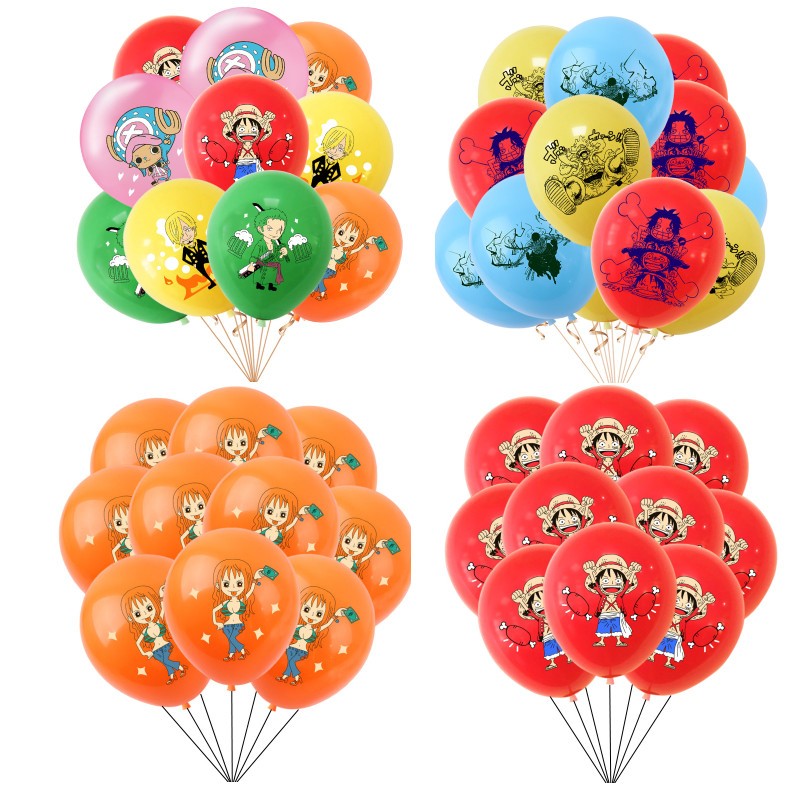 10pcs 12inch One Piece Balloons Anime Tema Balões De Látex Festa