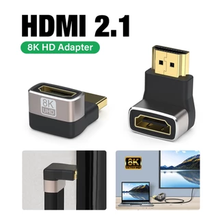 HDMI 2.1 Conector Mini Adaptador De 90 Graus Em Ângulo Reto Forma De U Cabo Extensor HDTV 8K 60HZ 4K 120HZ 48Gbps Super High Speed HD HDMI2.1