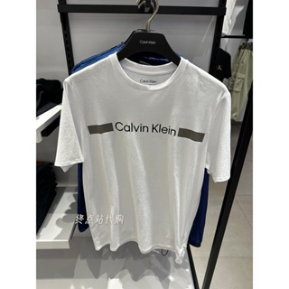 Calvin Klein Camiseta masculina lisa de algodão com gola redonda