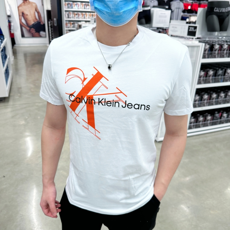 Calvin Klein Camiseta feminina de algodão de manga curta com