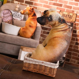 3D Almofada Fofa De Cão De Curvatura 20CM Lança Lifelike Animal Funny Dog Head Cosplay Crianças De Brinquedo Presente De Natal Favorita