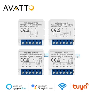AVATTO Tuya Interruptor Inteligente WiFi De Controle De 2 Vias Mini Vida Alexa Google Home Alice