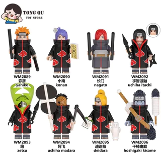 Anime Minifigures NARUTO Akatsuki Bloco de construção NARUTO Akatsuki mini Modelo de brinquedo de aniversário infantil