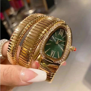 Bvl~~ga Pulseira em forma de cobra Relógio Clássico de Moda para Senhoras Relógio Clássico de Diamante