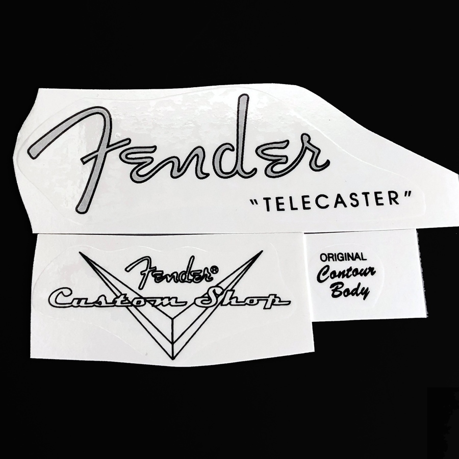Fender Pára-Lamas Telecaster Guitarra Waterslide Headstock Logotipo Decalque Prata