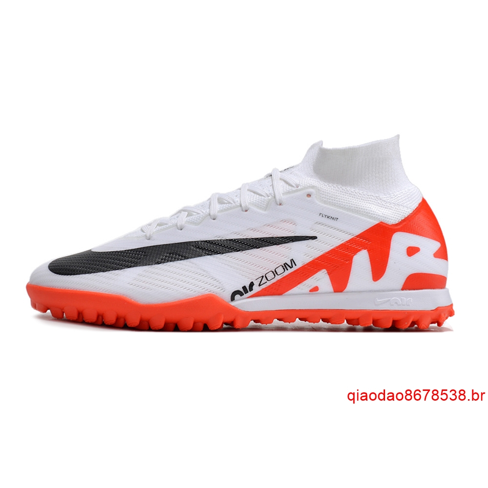 Nike Air Zoom Mercurial Superfly IX Elite TF Tricotado Sapatos De Futebol À Prova D'água grassland Artificial Competição De Treinamento Esportivo Agarre O Solo Saltos Altos De Choque Lento Botas