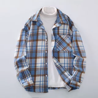 Camisa De Ferramentas Manga Longa Estilo Hong Kong Para Homens Pólo De Cor Sólida Impressão De Bolso Múltiplo Casual Coreana De Tendência Solta