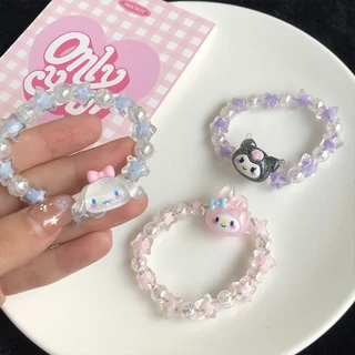 Pulseira de Casal de Cristal Pulseira de Canela Kuromi Pulseira de Canela Kuromi Free Girlfriends Sweet Sanrio Cute Bracelet
