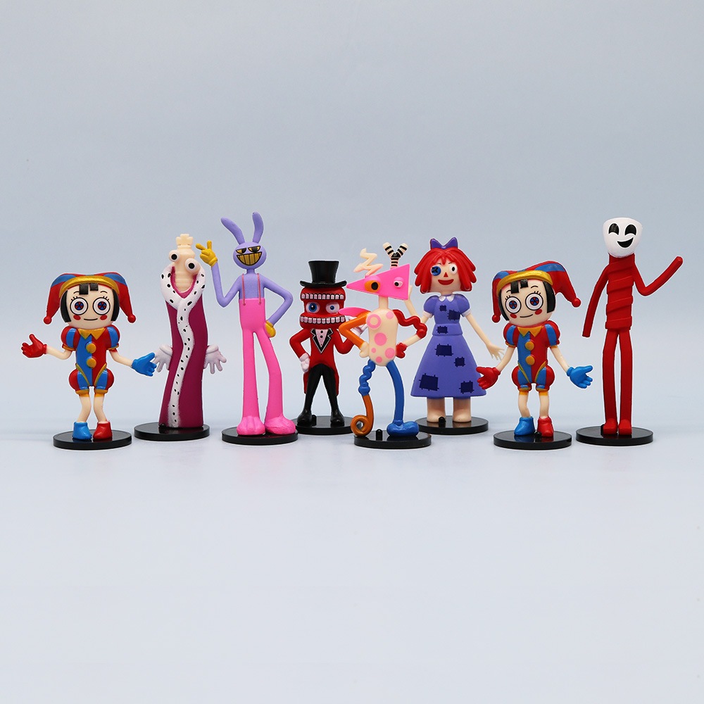 8Pcs/Set The Amazing Digital Circus Figura Assustador Pomni Jax