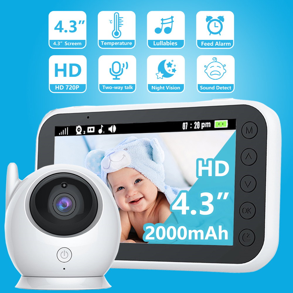 4.3 Polegadas 2000mAh Monitor Sem Fio HD 720P Baby Com Câmera De Vigilância Zoom 2X Visão Noturna Automática De 2 Vias Babyphone Nanny Melhor Que VB603