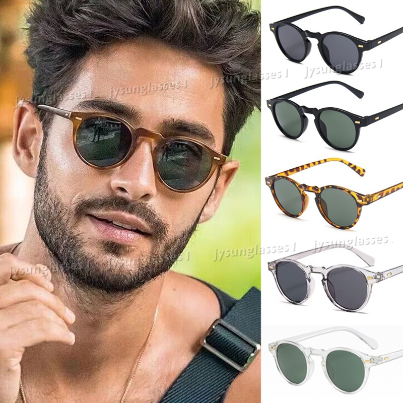 Óculos De Sol Oval Clássico UV400 Unissex Transparente Pequeno Para Masculino E Mulheres