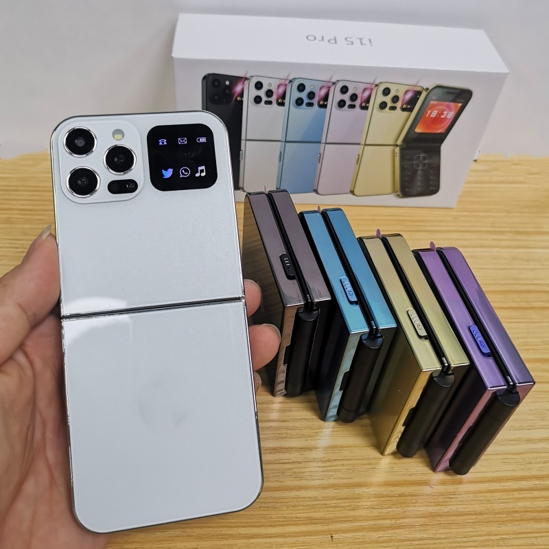 Telefone De Função Clássica i15 Pro Botão Flip Phone De Cartão Duplo Elderly 2G