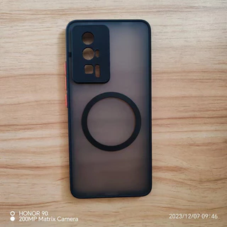 Capa Magnética Sem Fio Fosca Para XiaoMi 14 Ultra 12 13T POCO M6 F5 X5 RedMi K70 Nota 12 13 Pro Plus Caixa Translúcida PC Macia De Madeira