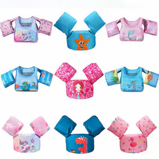 BEST TOY-Colete de natação para crianças, flutuadores para crianças de 14-25kg/2-6 anos de idade meninas e meninos, braçadeira de natação, jaqueta de flutuadores de piscina com asas de água e alça de ombro