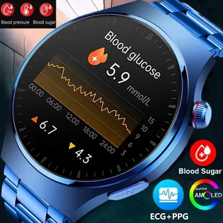 2023 Monitor De Saúde AMOLED SmartWatch Homens Açúcar No Sangue ECG + PPG Relógio 466 * 466 Tela HD Bluetooth Chamada
