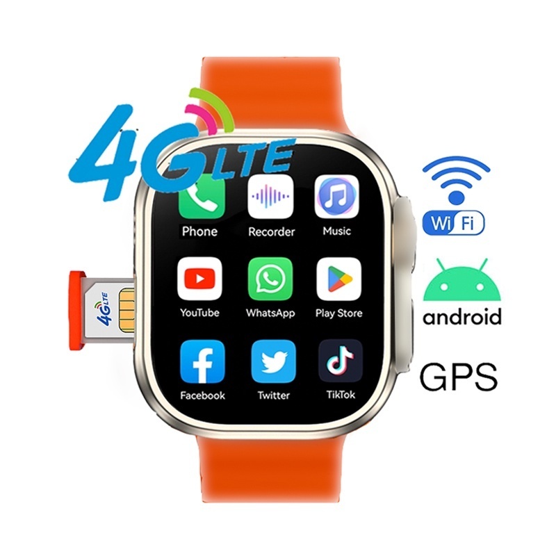 4G Smart Watch SIM Card Sistema Operacional Android 1.99 Polegadas WIFI Full Network IP67 Placa De Vídeo Assistente De Voz Fêmea S9 Ultra SmartWatch