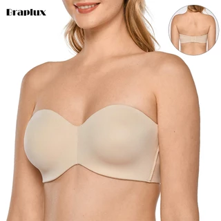 Braplux 44 42 40 Branco Sutiã Tomara Que Caia Reforçado Sem Bojo Soutien Sem Costura Emenda Preto Sutiã Sem Alça Sem Bojo Sustentação Para Unique Confort Seios Grandes Confortável Frente Única Com Aro Bralette Feminino 38 36 Bege Soutien Tomara Que Caia