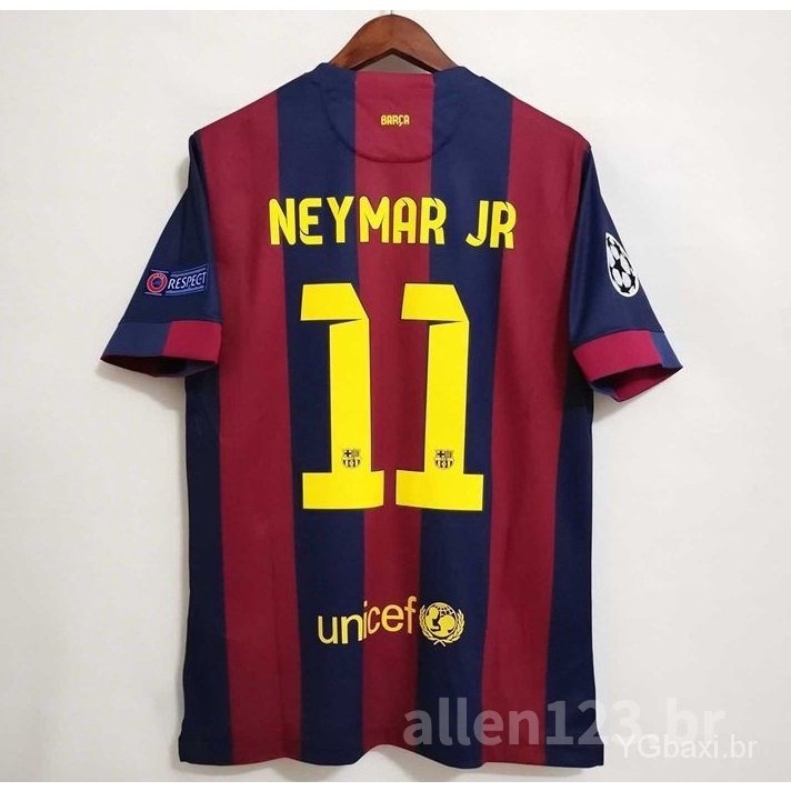 14 15 Barcelona NEYMAR JR MESSI Camisa Retro Tailandesa De Futebol Masculino HGXH