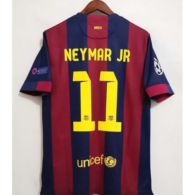 Camisa De Time Retro Barcelona Home Jersey 2014-2015 Homens Adultos A.INIESTA #8 MESSI 10 BS Tailandesa 1:1